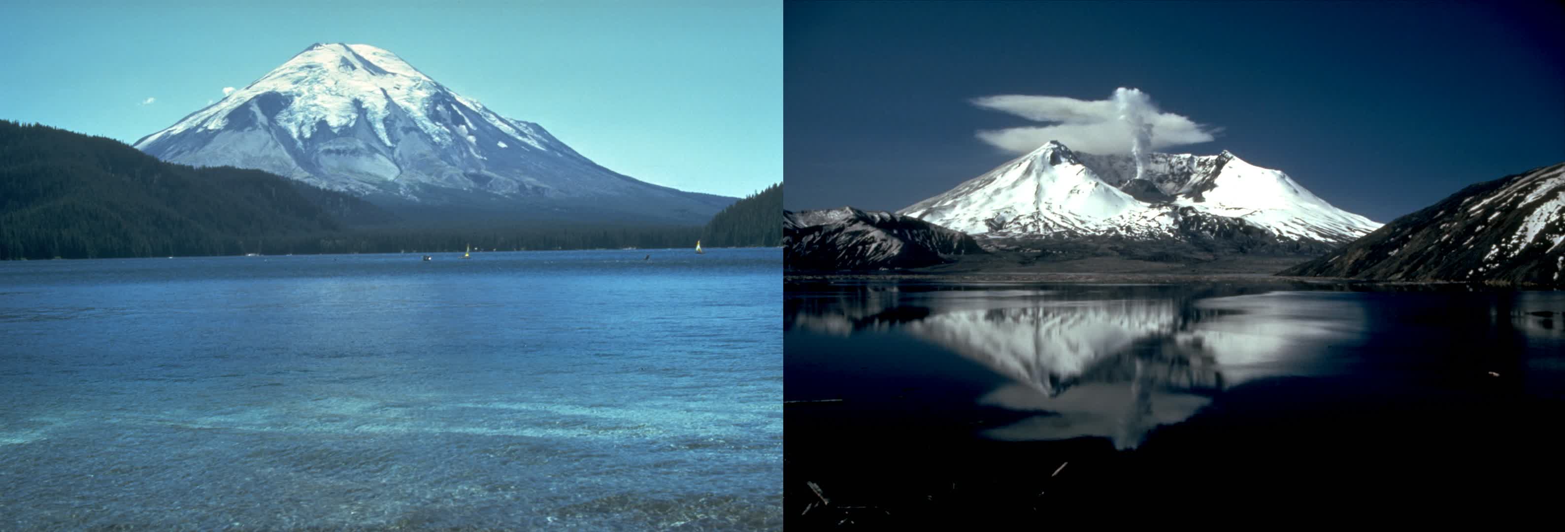 セントヘレンズ山噴火のビフォーアフター