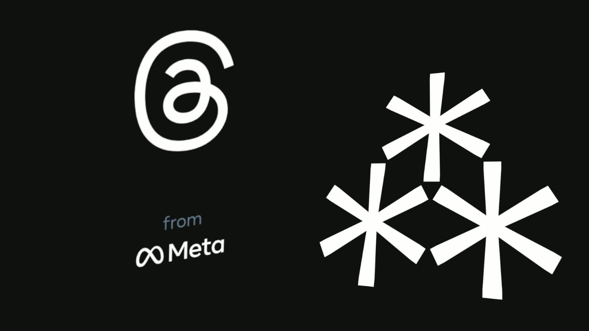 Threadsの読み込み中の場面のスクリーンショットと、現在提案されているFediverseのシンボルマーク「⁂」を組み合わせたもの。Osumi Akariが作成。